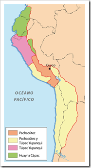 Incas_ mapa conquistas por cada emperador
