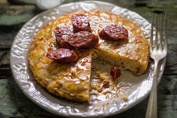 Tortilla con chorizo 